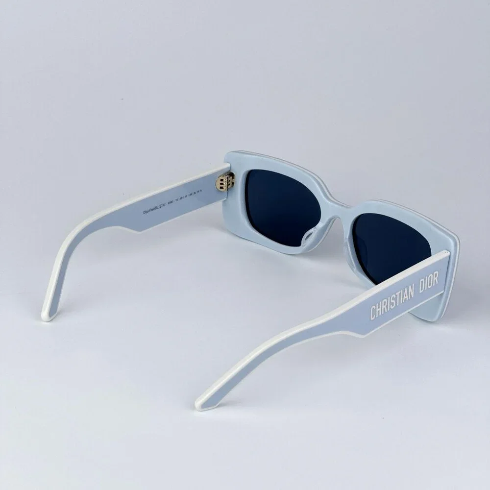 Dior DIORPACIFIC S1U 80B0 Men NEW AUTHENTIC Sunglasses Blue White Rectangle